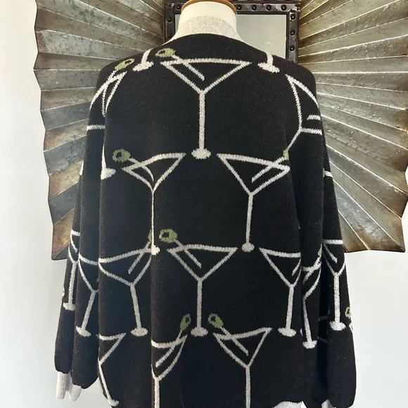 New with Tag Anthropologie Bel Kazan Cardigan with Martini Design One Size - Picture 7 of 14